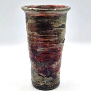 Artisan Pottery Vase 8" Tall,  4.5" In Diameter, Unsigned